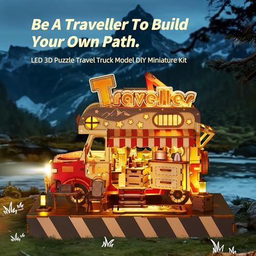3D Travel Truck Puzzle Kit - LED Lighted DIY Model