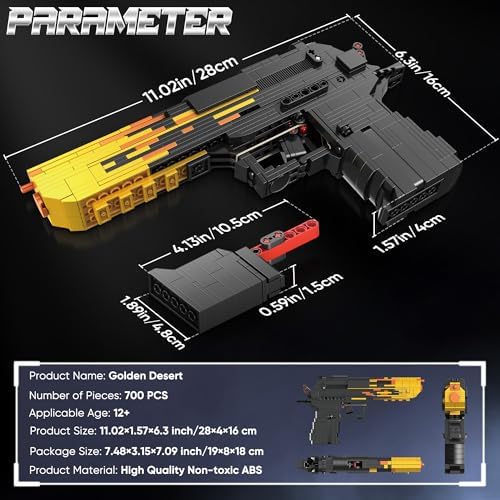 Golden Desert Eagle Model Building Blocks Set 700PCS