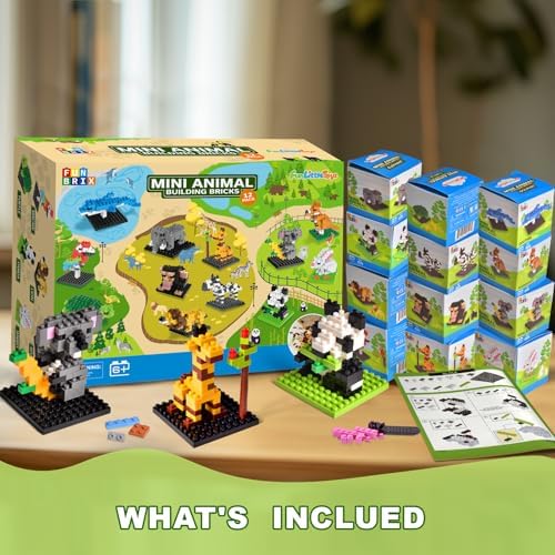 FUN LITTLE TOYS Mini Animal Building Blocks 12Pack Party Favor