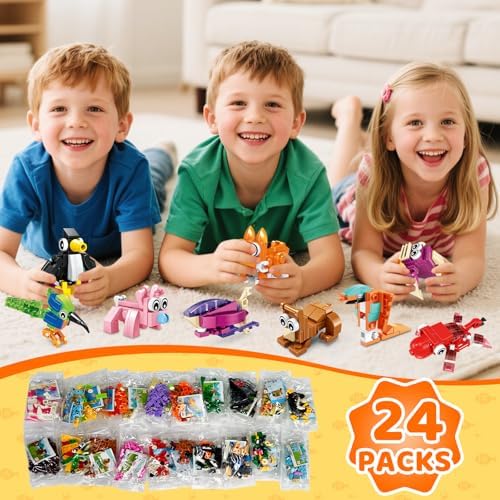 24 Pack Mini Animal Building Blocks Toy Set