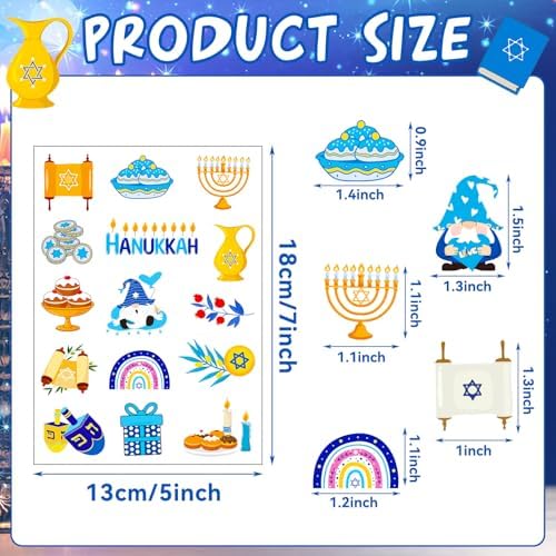 JULMELON 240 PCS Hanukkah Sticker Set for Kids