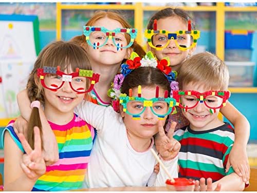 Hxezoc 12 Pcs Building Bricks Glasses Set