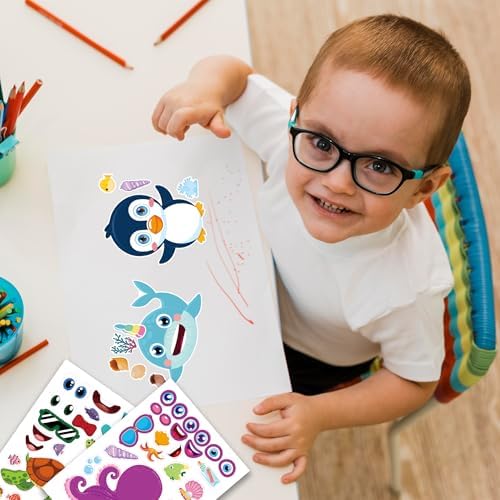 42 Sheets Ocean Animals Stickers DIY for Kids