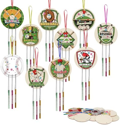 Fennoral 9 Pack Wooden Wind Chime Kit for Kids DIY Craft