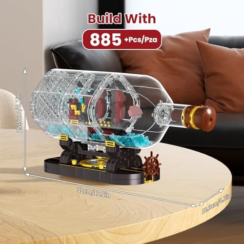 Mould King Pirate Ship in a Bottle Building Blocks Set