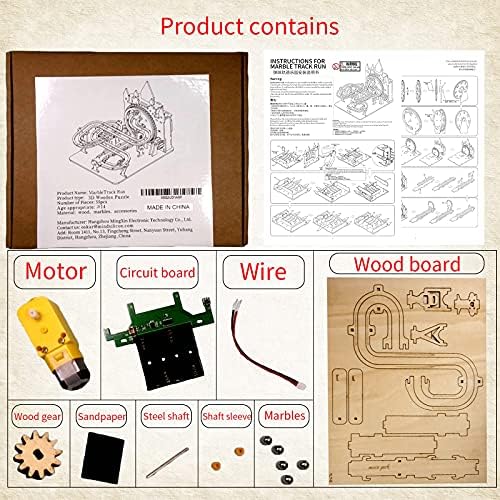 Music Park 3D Wooden Puzzle Marble Run Kit for Adults and Teens