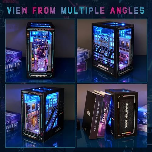Cyberpunk Book Nook Kit with LED Lights