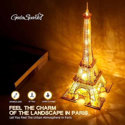 GalaSpark 21 Inch 3D Puzzle Eiffel Tower Night Light Model Kit