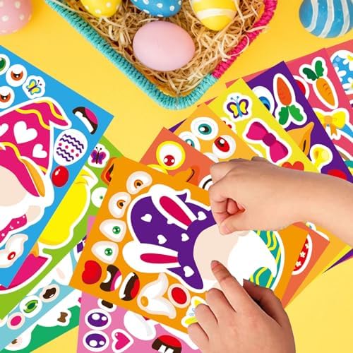 OTAITY 36 PCS Easter Face Stickers for Kids