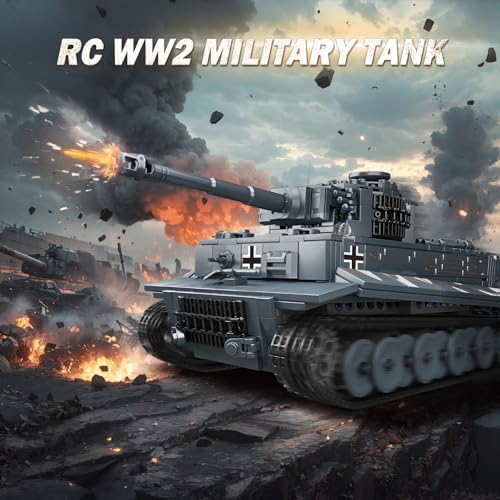 Military Tiger Tank Building Set - 800 Piece Remote Control Toy