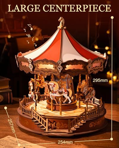 Rolife 3D Wooden Carousel Puzzle with Lights