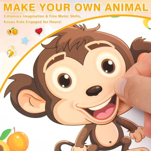 Aowplc 48 Pcs Make-a-Face Sticker Sheets for Kids