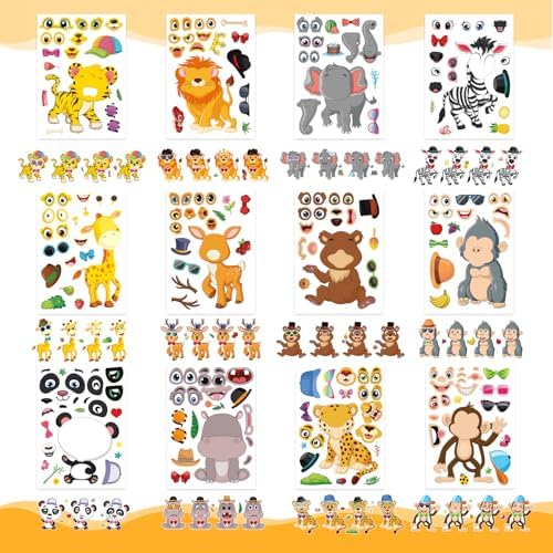 48 Sheets Safari Animal Stickers for Kids Ages 3
