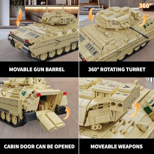 Military World M2 Tanks Building Set for Adults 1862 Piece