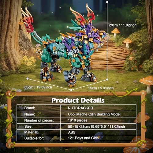 NUTCRACKER Cool Mechanical Kirin Building Set 1616 Pieces