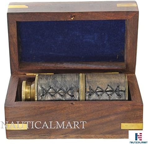 NauticalMart 6 Inch Brass Telescope with Wood Box