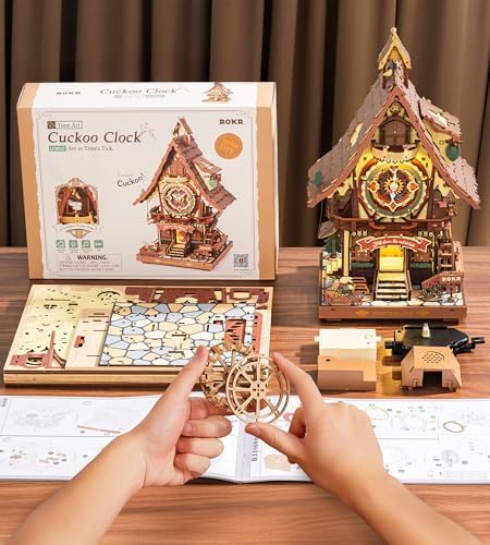 ROKR Cuckoo Clock 3D Wooden Puzzle Kit for Adults