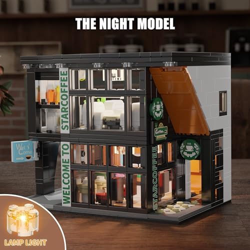 TYCOLE Coffee Shop Building Block Set with Lights 581PCS
