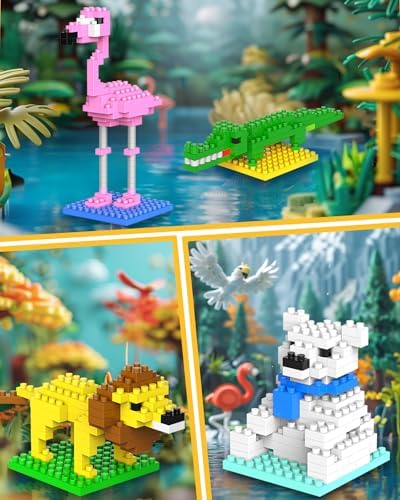 Kimiangel Mini Animal Building Blocks 12 Pack for Kids Party Favors