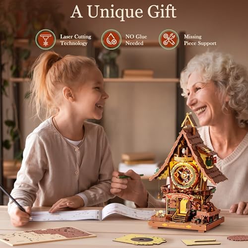 ROBOTIME Cuckoo Clock 3D Wooden Puzzle Kit