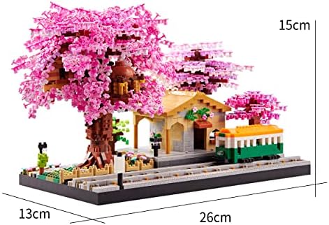 Japanese Cherry Blossom Tree Micro Blocks Building Set with 2 Figures