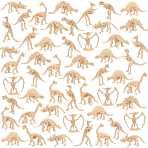 60 PCS Dinosaur Fossil Skeletons Science Toy Set