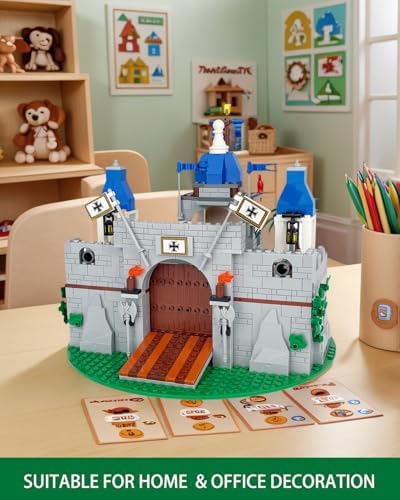 Medieval Knight Castle Building Blocks Set with 12 Knights Figures