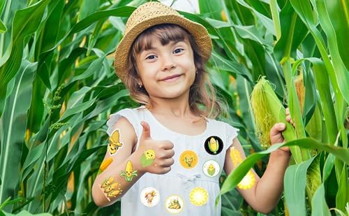 500 PCS Corn Labels Roll Stickers - Birthday Party Decorations