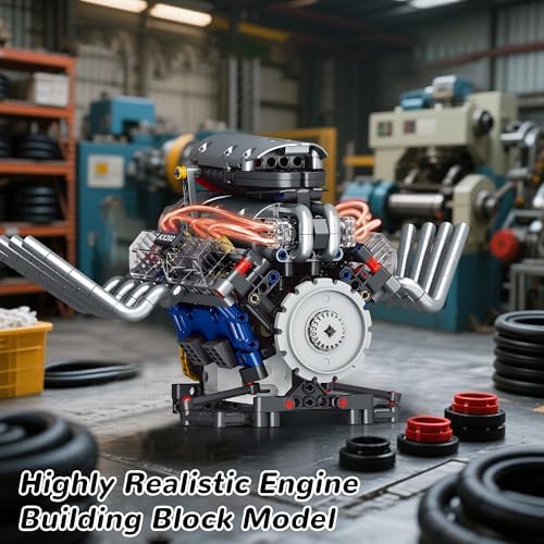 Mini V8 Engine Kit with Motor Light and APP Control