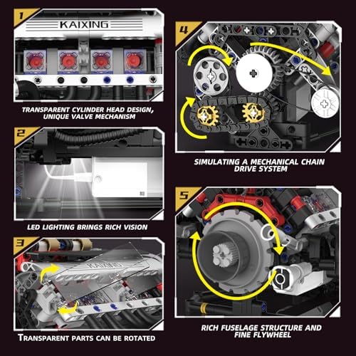V8 Engine Building Set with App Control and Light