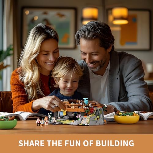 FUNWHOLE Mountain Cabin House LED Building Set for Adults and Teens