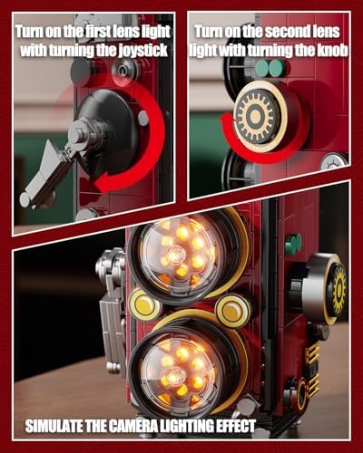 TYCOLE Retro Camera Building Blocks Set with Lights