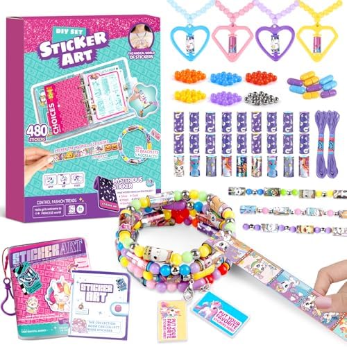Plunack DIY Sticky Roll Stickers Bracelets with Collection Book for Kids