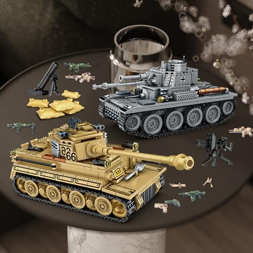 1030 Piece WW2 Army Tank Building Set for Kids and Adults