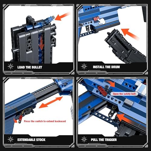 Fluorspar Blaster Building Block Gun for Adults 11 M416 Scale