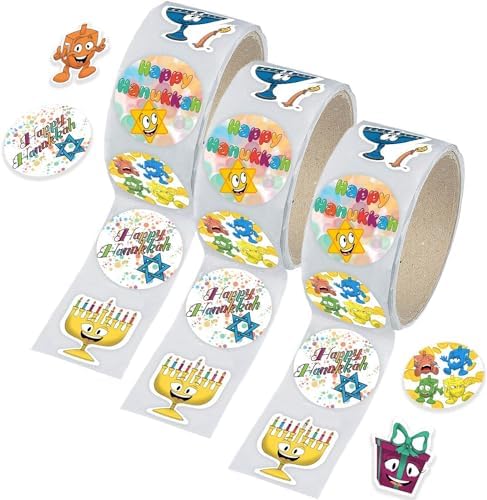 The Dreidel Company Hanukkah Sticker Roll 143 Count 6-Pack