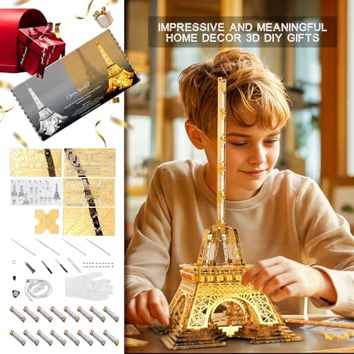 GalaSpark 21 Inch 3D Puzzle Eiffel Tower Night Light Model Kit
