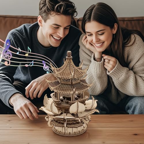 RUIFAM 3D Wooden Puzzle Lotus Pavilion