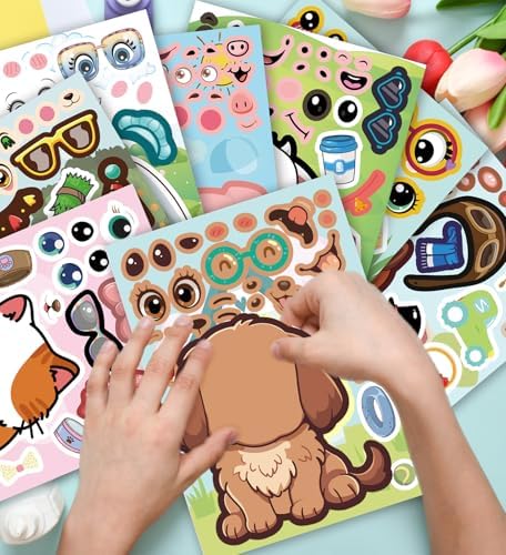 24 Piece Animal Face Stickers for Kids