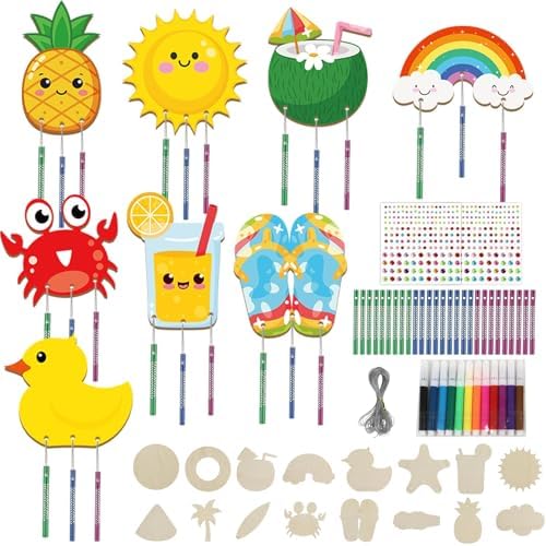 16 Piece Summer Wind Chime Craft Kit for Kids