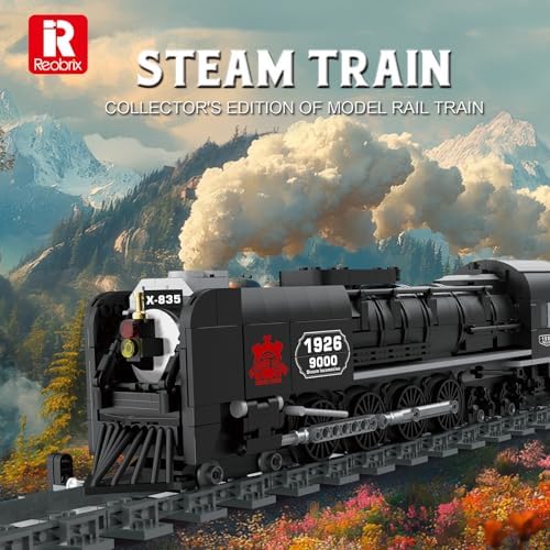 Reobrix Steam Train Building Block Toy Collectible Model Set