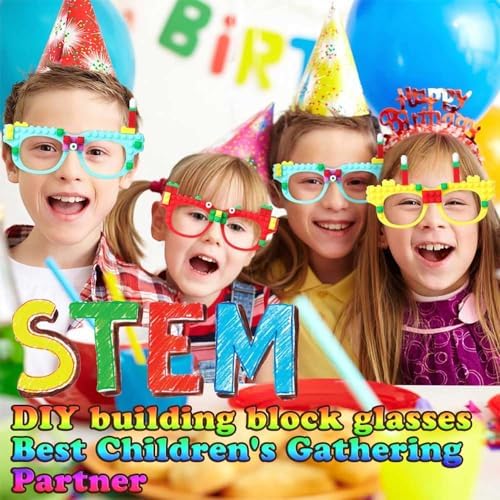 6 PCS DIY Building Blocks Glasses Set for Kids