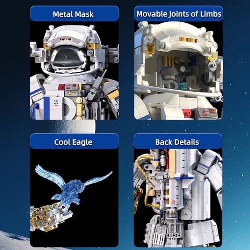 PinkBee 1449 Piece Astronaut Building Blocks Set