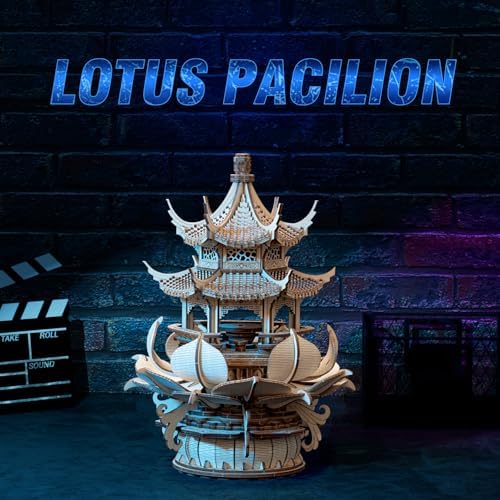 RUIFAM 3D Wooden Puzzle Lotus Pavilion