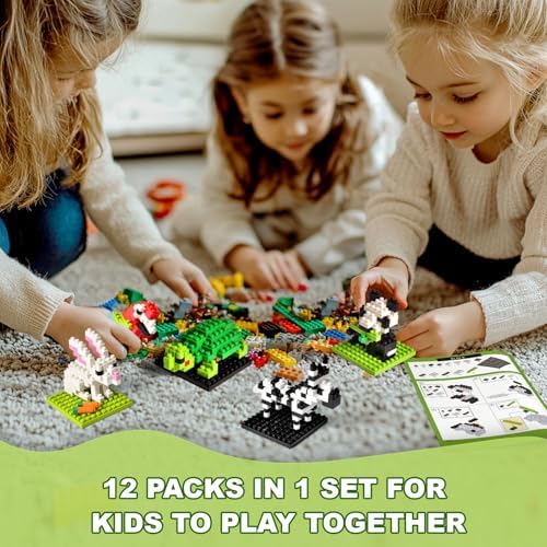 FUN LITTLE TOYS Mini Animal Building Blocks 12Pack Party Favor