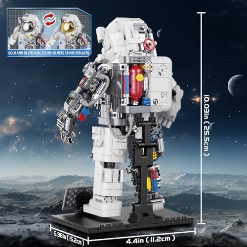 Space Astronaut Building Set with LED Light for Adults and Kids 6