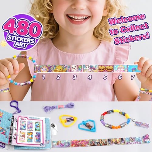 Plunack DIY Sticky Roll Stickers Bracelets with Collection Book for Kids