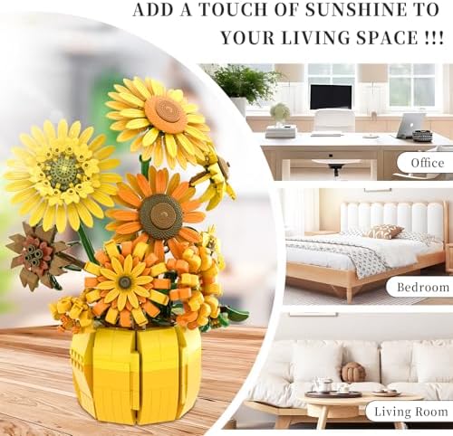Van Gogh Inspired Sunflower Building Blocks Set for Adults 1009PCS 11002