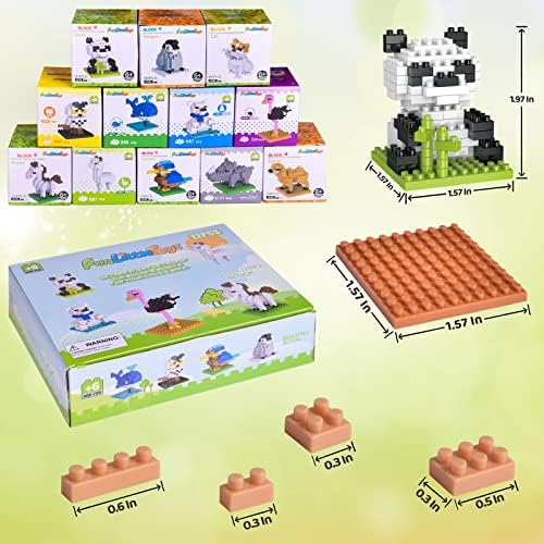 FUN LITTLE TOYS Mini Animal Blocks Set for Kids