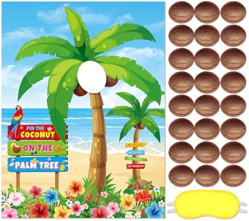 Hawaiian Party Game Stickers with 24 pcs for Luau Beach Fun